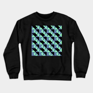 ’Zangles’ - in Spearmint Green and Air Force Blue on a Black base Crewneck Sweatshirt